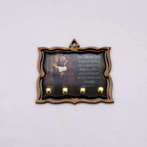 Adorno/Porta Chave MDF Jesus Bate na Porta