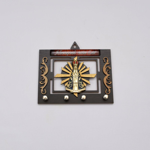 Adorno/Porta Chave MDF Aparecida Escuro