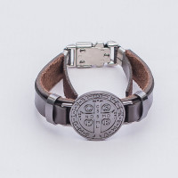 Pulseira Couro São Bento Onix Regulável ..