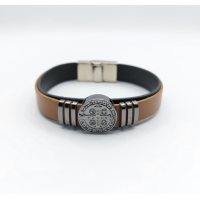 Pulseira Couro Caramelo Antebraço São Be..