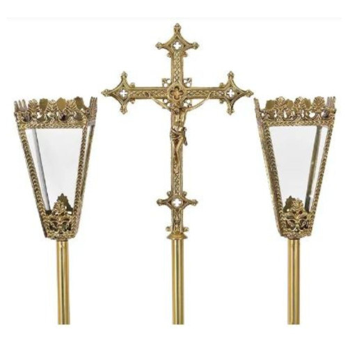 Tocheiro + Cruz Processional c/ Base Bronze Tocheiro + Cruz Processional c/ Base Bronze