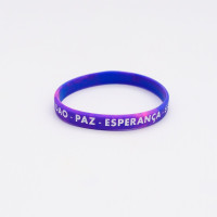 Pulseira Silicone Tie Dye Azul Frase PP..