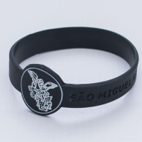 Pulseira Silicone Preta São Miguel Arcan..