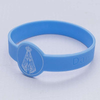 Pulseira Silicone Azul Bebê Nossa Senhor..
