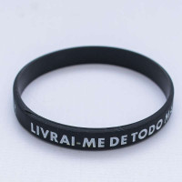 Pulseira Silicone Preta Frase PP..