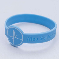 Pulseira Silicone Azul Bebê Fé M..